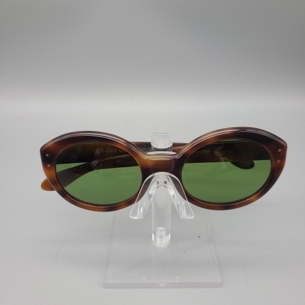 Vintage B&L Ray-Ban W0958 Gatsby Style 1 Tortoise Sunglasses Green Lens USA